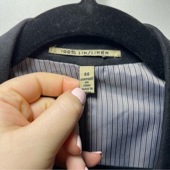 Le Chateau Men's Black 100% linen corporate office double vent blazer in size 46 - Picture 4 of 10